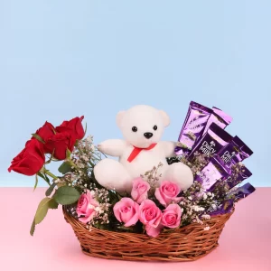 Charismatic Rose And Teddy Arrangement